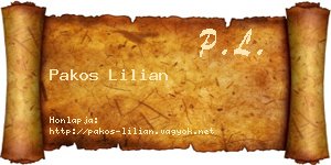 Pakos Lilian névjegykártya